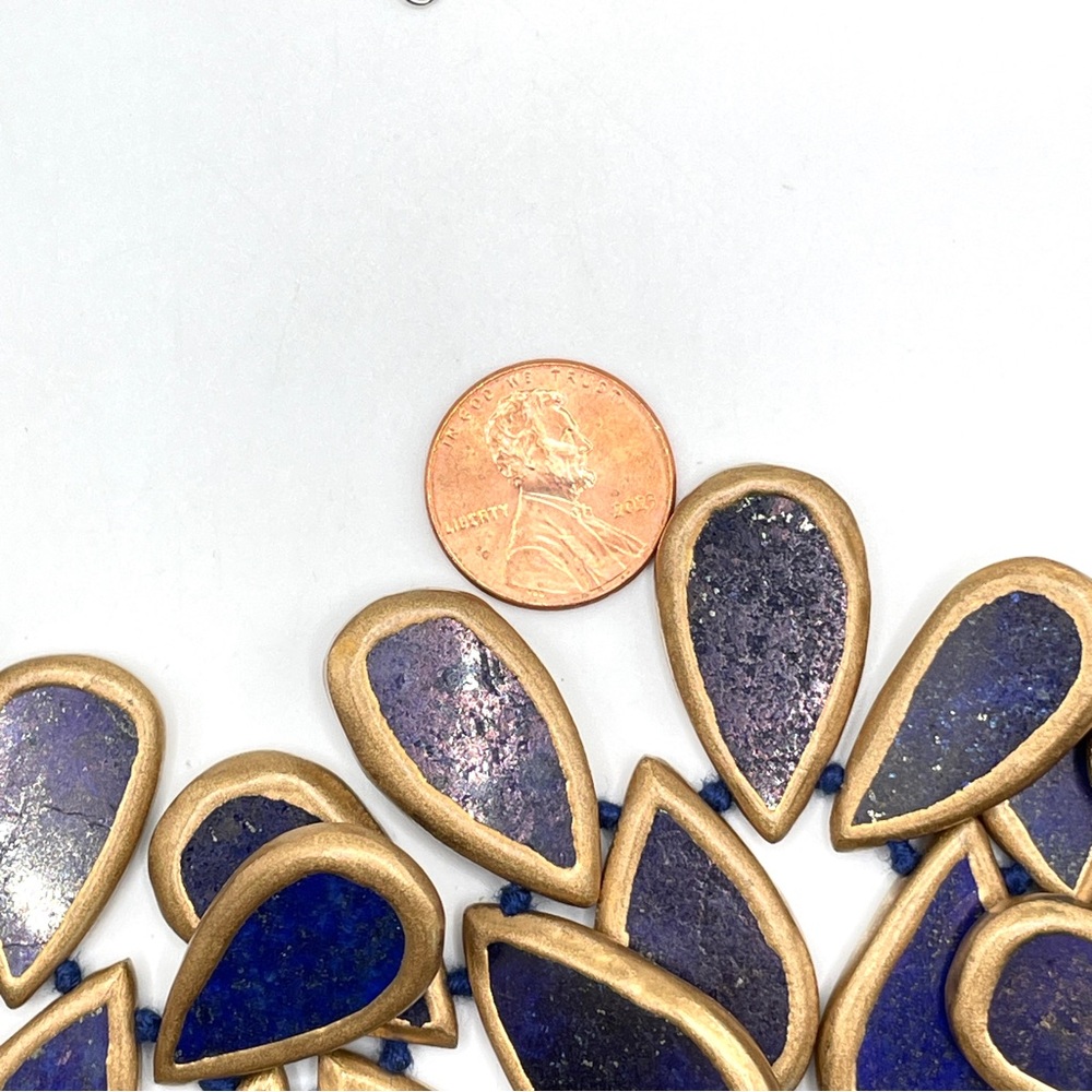 Rarities Carol Brodie African Lapis 2 Strand Statement Necklace RETIRED RARE - Picture 10 of 16